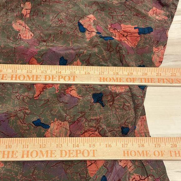 Lauren Alexandria 14 Dress Faux Wrap 100% Silk Short Sleeve Abstract Print Brown - Picture 10 of 12
